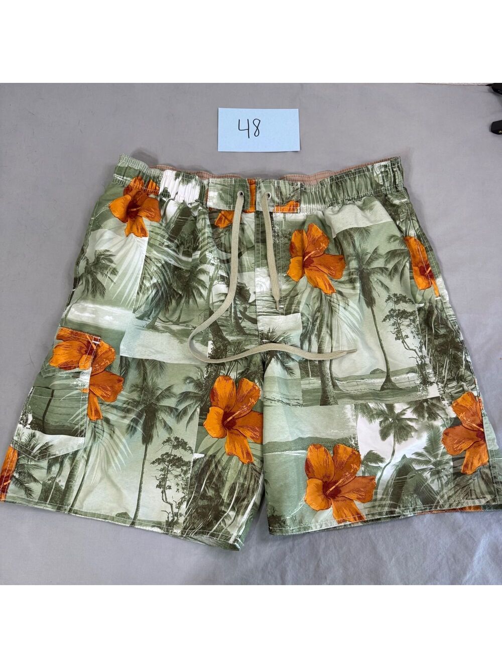Newport Blue Men's Large Tropical Floral Swim Trunks